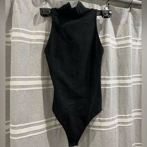 Lulus black high neck strappy black bodysuit